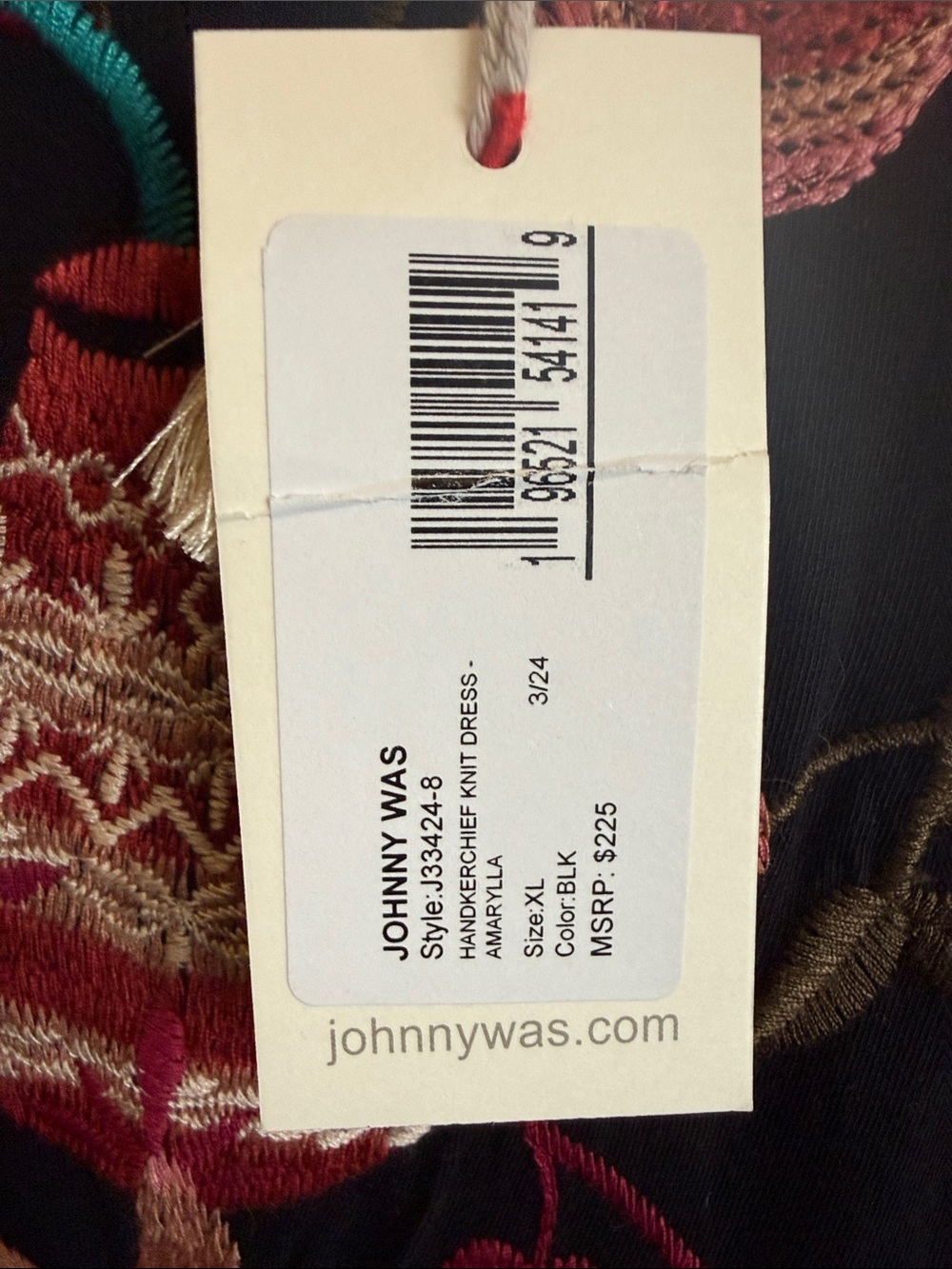 Johnny Was Handkerchief Knit Dress Amarylla with Floral Embroidery - Picture 2 of 10